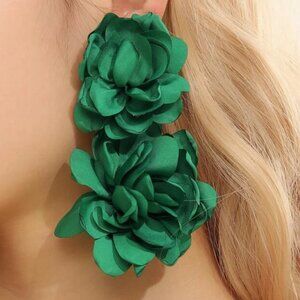 Eden | Green | Stunning Floral Earrings